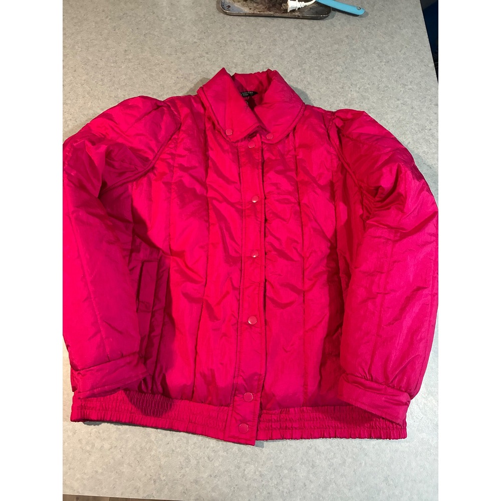 Vintage 1990's Y2K Style Apres Sport Puffer Jacket Large Hot Pink